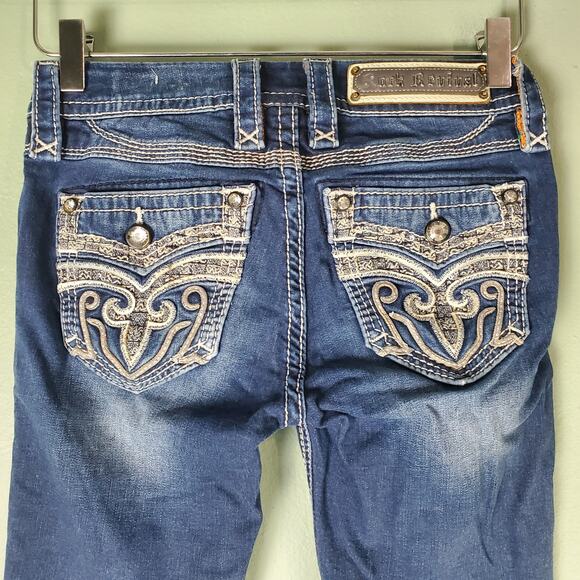Rock Revival Womens Tali Mid Rise Boot Cut Jeans Size 24 - Picture 9 of 12